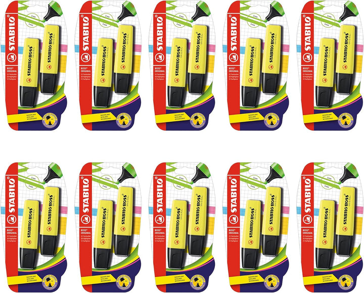 Textmarker - STABILO BOSS ORIGINAL - 10x 2er Pack - gelb