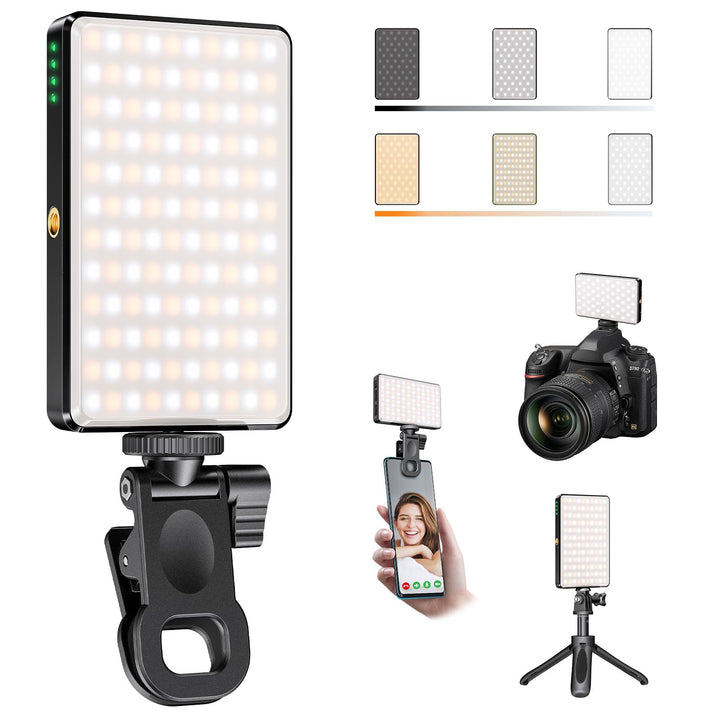 Selfie Licht Handy 120 LED, 2500-9000K Dimmbare Lichmodi Handylicht, 3000mAh Kamera Licht mit Stativ