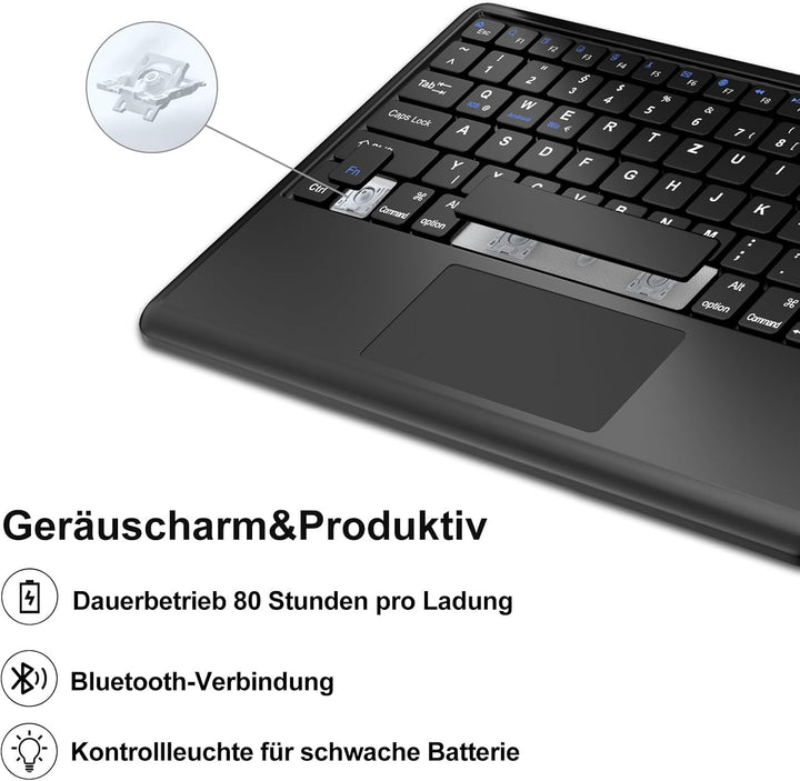 IVEOPPE Tastatur für iPad Pro 12,9, Hülle mit Tastatur für iPad Pro 6. Generation, Bluetooth QWERTZ