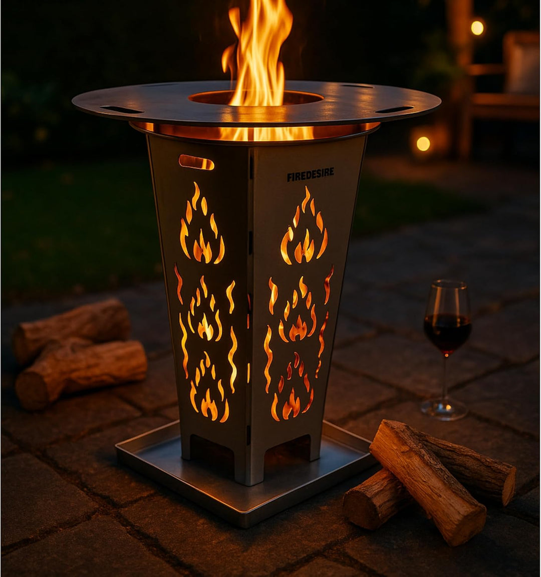 FireDesire Feuerkorb 80cm + Grillplatte + Ascheschale, Feuertonne, Feuerschale, Grilltonne, Ofen, Te