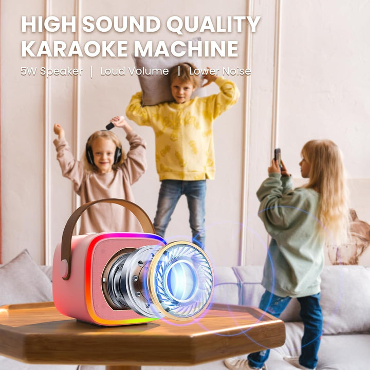 BONAOK Mikrofon Karaoke Maschine 2 Mikrofon, Bluetooth Karaokemaschinen für Kinder Erwachsene, Tragb