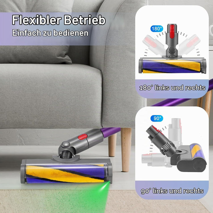 Bodendüse Bürste für Dyson V11 V15 V10 V8 V7 Staubsauger, Ersatzbürste Zubehör mit LED-Licht, Elektr