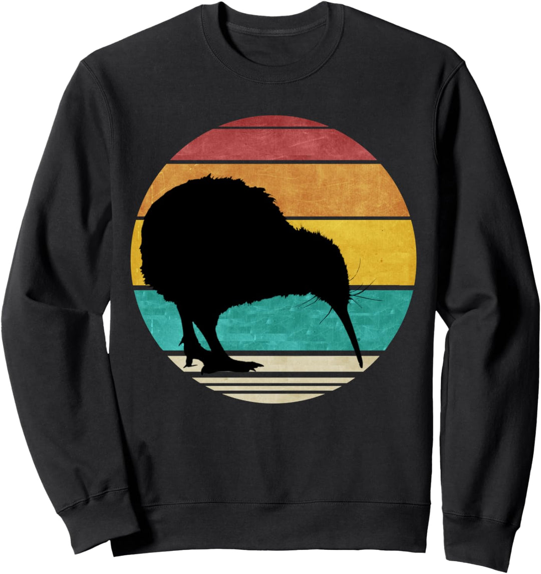 Neuseeland Kiwi Vogel Retro New Zealand Reise Geschenk 70s Sweatshirt