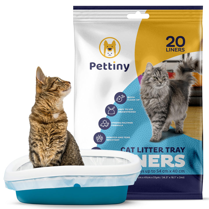 20 Katzentoilettenbeutel mit Zugbändern Kratzfeste Tüten für mittel und gross Katzenklo Original, Or