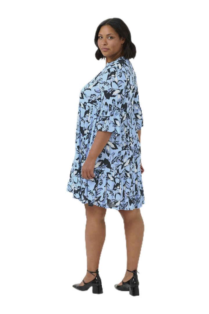 KAFFE CURVE Kleid KCisma 52 Blue Graphic Flower, 52 Blue Graphic Flower