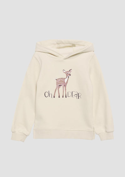 s.Oliver Wärmendes Kapuzen-Sweatshirt mit Glitzerprint 116-122 Helles Sand, 116-122 Helles Sand