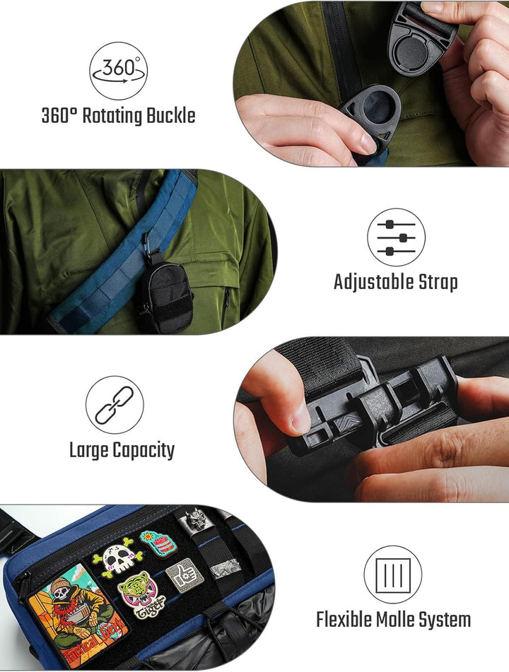 TACTICAL_GEEK Cache L3 EDC Leichter Sling Bag Chest Crossbody Bag für Herren Damen, Kompakt Bauchtas