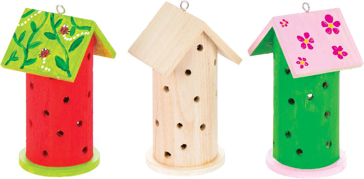 Baker Ross AV954 Marienkäfer-Häuschen aus Holz für Kinder zum Basteln und Gestalten (2 Stück), 13cmx