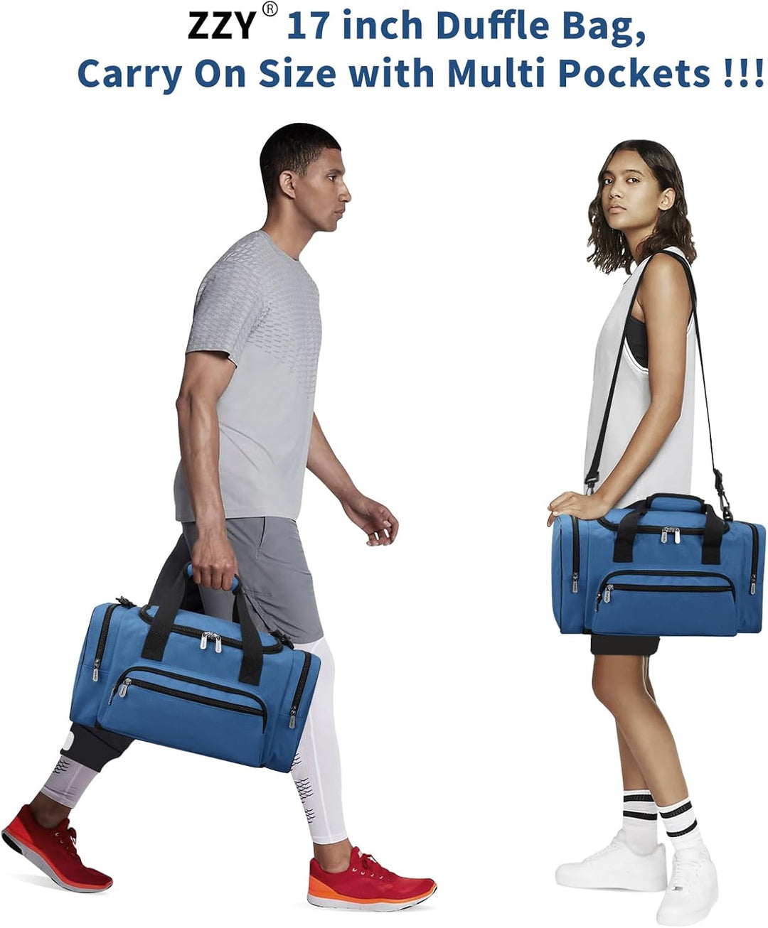 ZZY Sporttasche klein, 25L Gym Tasche, Fitness Tasche Trainingstasche für Weekender Reisetasche (Bla