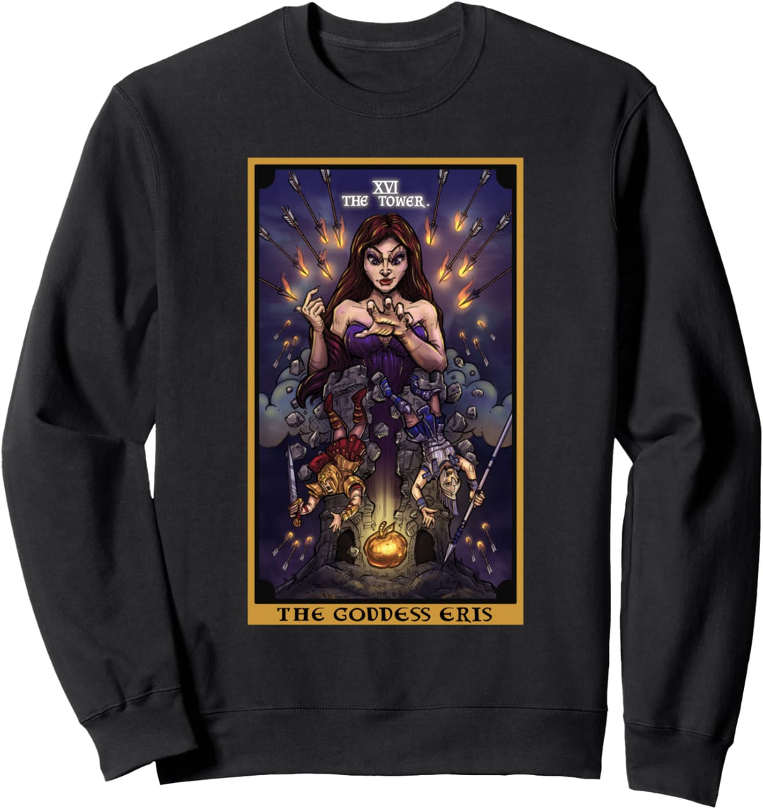 Tarotkarte "The Goddess Eris The Turm", Wicca, heidnische Hexe Sweatshirt