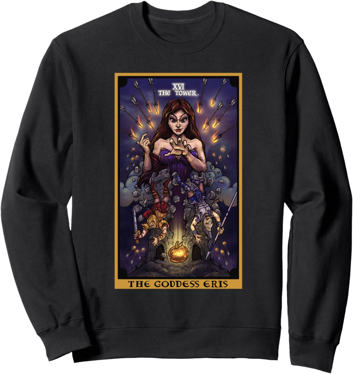 Tarotkarte "The Goddess Eris The Turm", Wicca, heidnische Hexe Sweatshirt