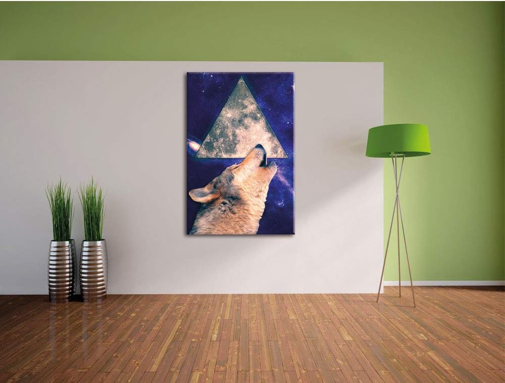Howling Leinwandbild Bild auf Leinwand, XXL riesige Bilder fertig gerahmt mit Keilrahmen, Kunstdruck