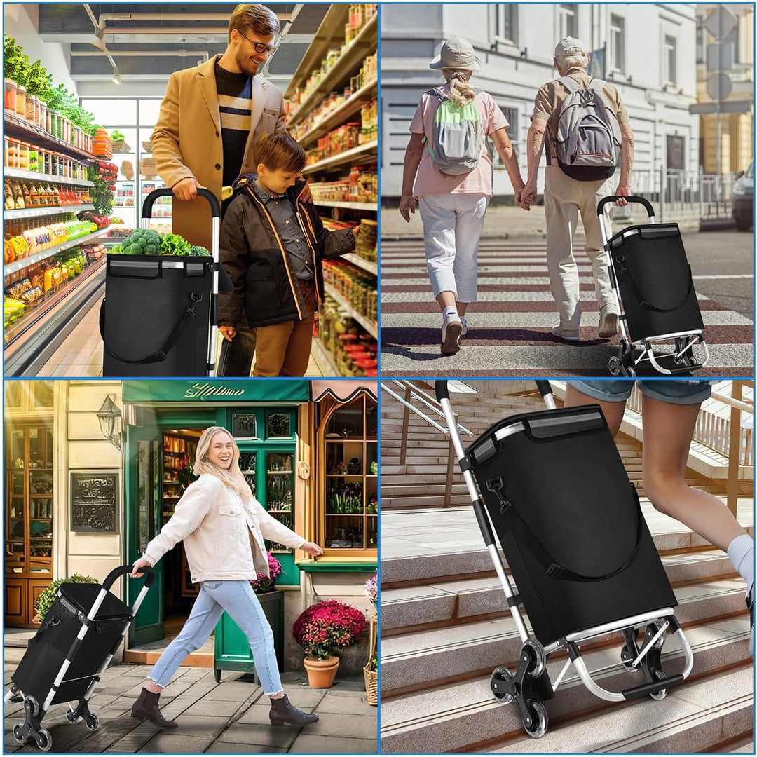 Einkaufstrolley Treppensteiger klappbar mit Kühlfach, 40L Volumen & bis 40kg belastbar | Einkaufswag