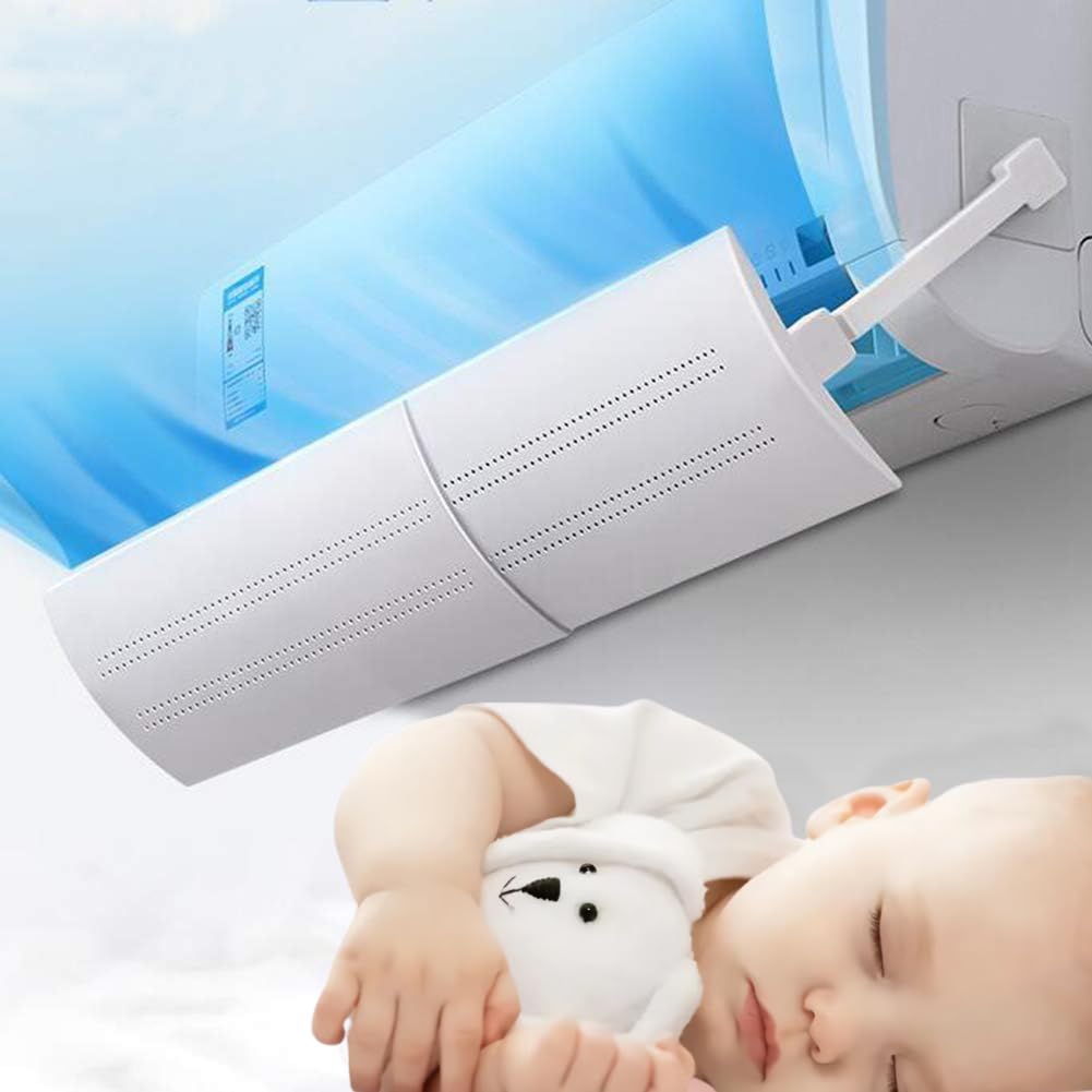 Cmboom Verstellbarer Windschutz für Klimaanlage - Weiss, Einstellbarer Winkel bis 180 Grad, Einfache