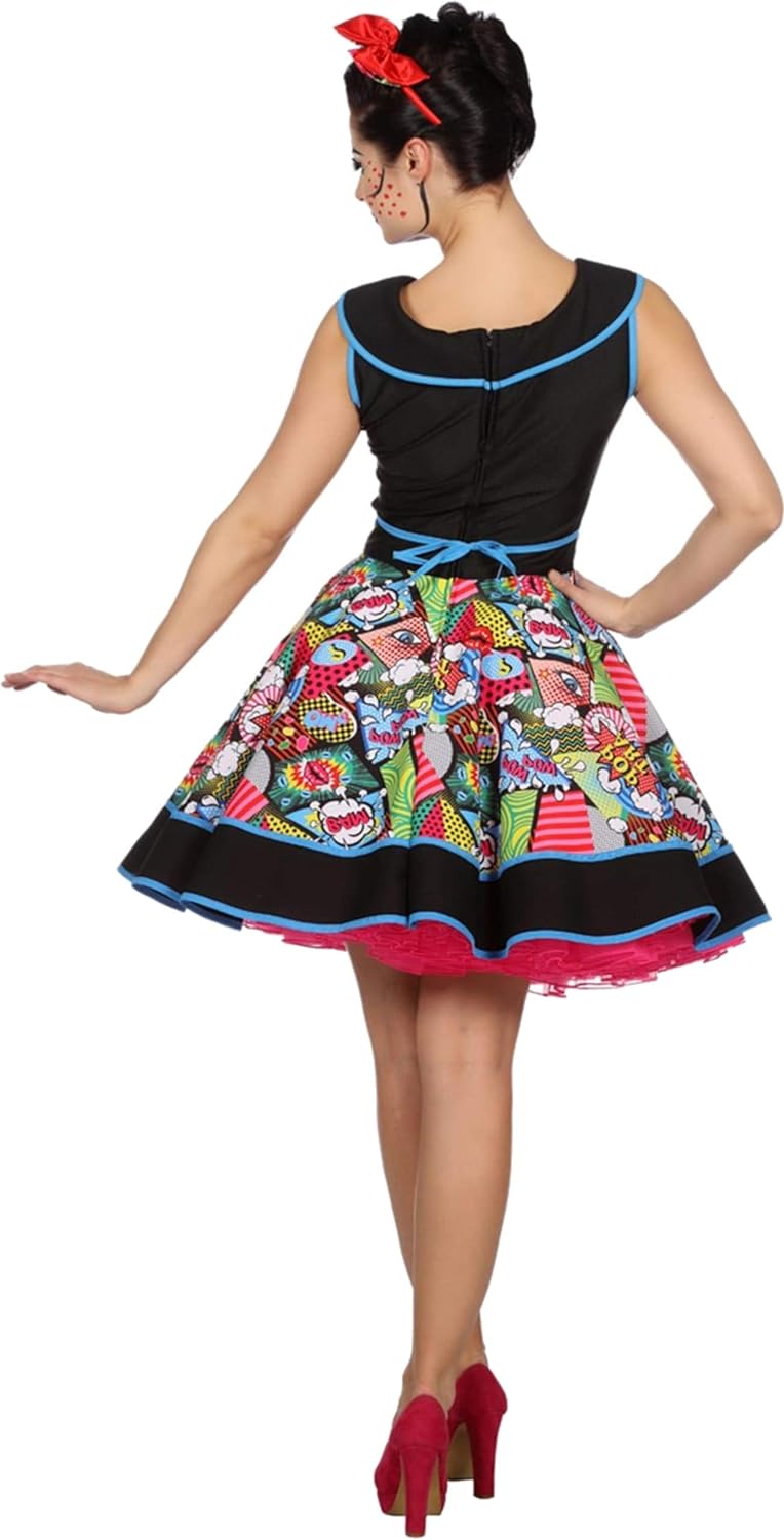 Wilbers Damen Kostüm Pop Art 50er Jahre Kleid Karneval Fasching Gr.36