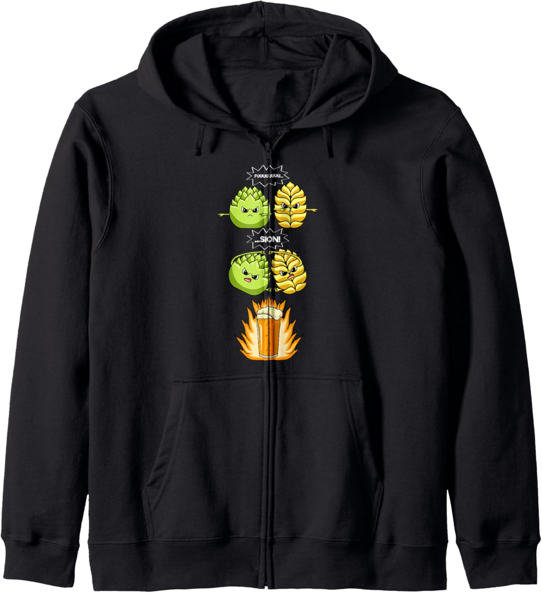Beer Fusion Gerste Malt und Hopfen Lustiges Bier Trinken Kapuzenjacke