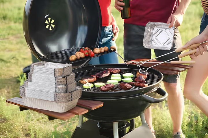 40 Stück Aluschalen mit deckel,Bräter mit deckel,Aluschalen Grill,Grillschalen Aluminium 2200ml/1000