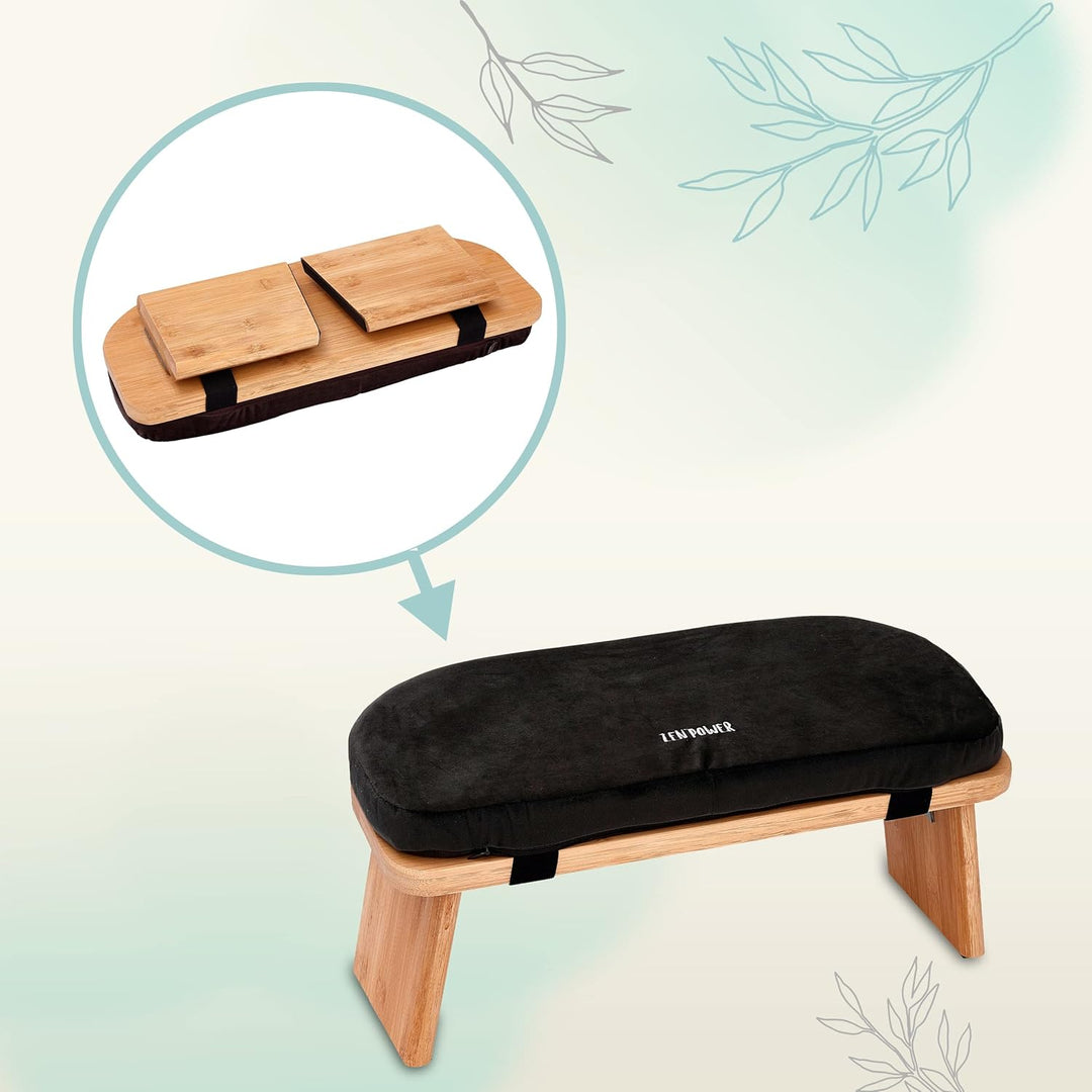 Yoga Bench, klappbare Yoga Bank aus Holz, ergonomische Meditationsbank, Gebetshocker für spirituelle