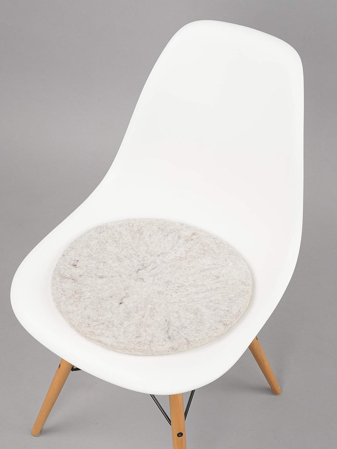 myfelt Flache Filz-Sitzauflage/Stuhlauflage - Béla - rund, 36 cm, Beige Beige Meliert, Beige Meliert