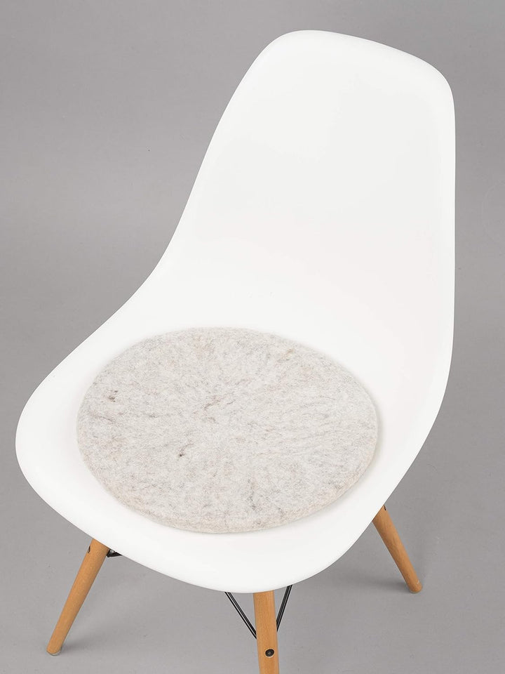 myfelt Flache Filz-Sitzauflage/Stuhlauflage - Béla - rund, 36 cm, Beige Beige Meliert, Beige Meliert