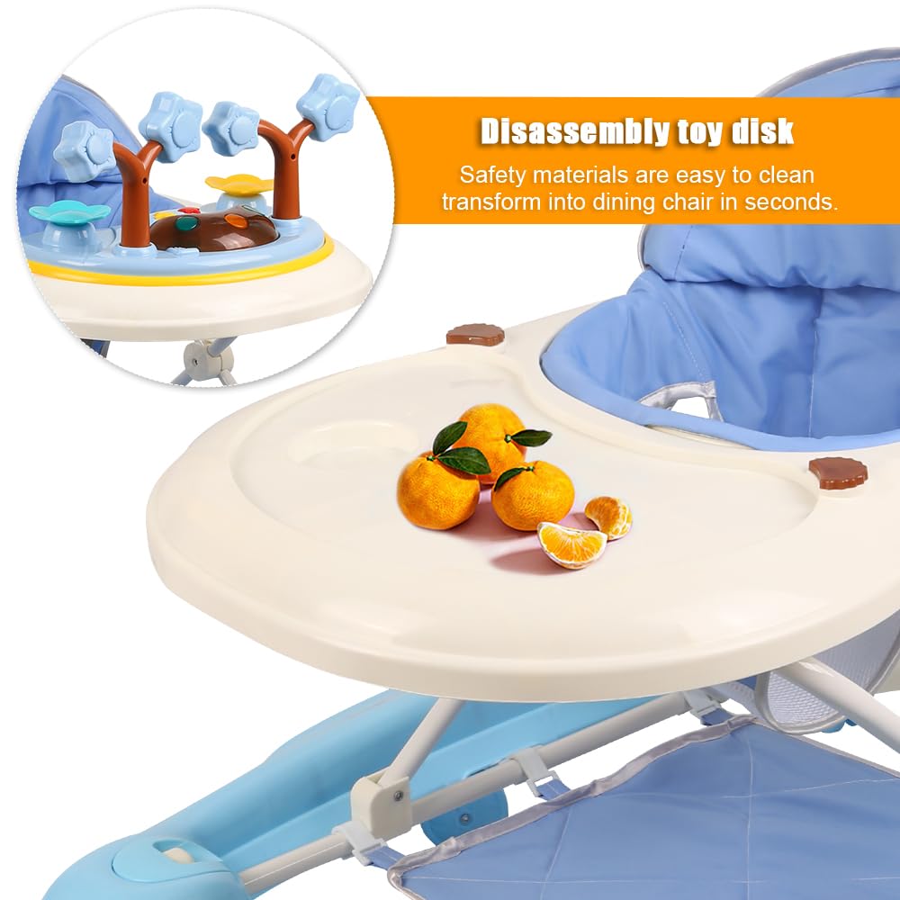 Baby Lauflernhilfe, Baby Walker Höhenverstellbar, Überrollsicherer Lauflernwagen mit Leisen 360°-Lau