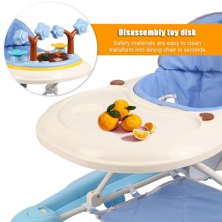 Baby Lauflernhilfe, Baby Walker Höhenverstellbar, Überrollsicherer Lauflernwagen mit Leisen 360°-Lau