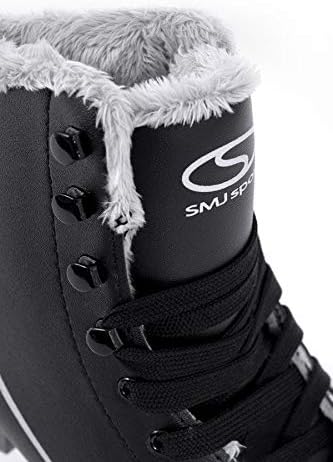 SMJ Calgary Herren Schlittschuhe Eiskunstlauf Eislaufschuhe Klassische Eislauf Schwarz | Grössen: 42