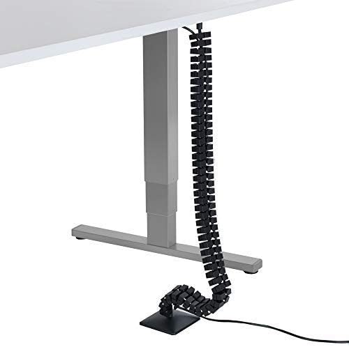 boho office® Slim Line Kabelführung Kabelkanal Kabelmanagement in Schwarz Matt für höhenverstellbare