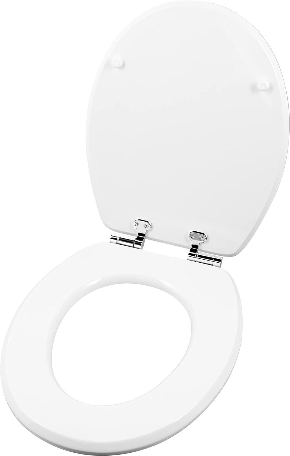 Cornat WC-Sitz Prime "White Steel" - Ansprechendes Design - Hochwertiger Holzkern - Absenkautomatik