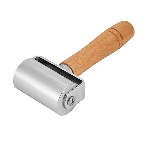 Andruckrolle aus Leder, Holzgriff Leder Andruckrolle Leder Kleberolle für Kantenumleimer zum Verschw