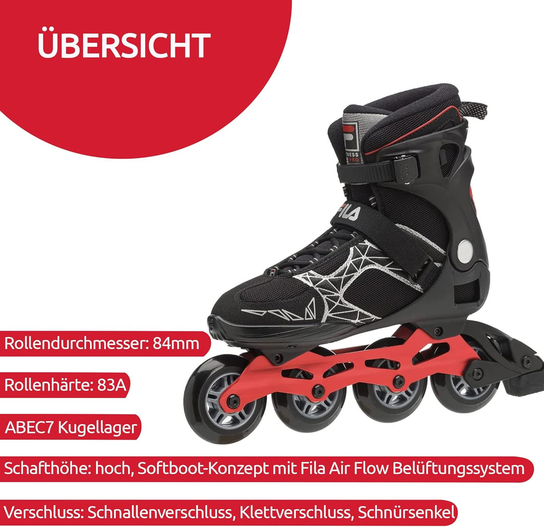FILA Herren Legacy Pro 84 Inline Skate 45 BLACK/RED, 45 BLACK/RED