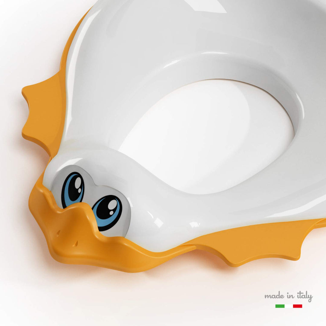 OKBABY Ducka - Lustiger Toilettentrainersitz mit rutschfesten Kanten - für Kleinkinder - Weiss, Weis