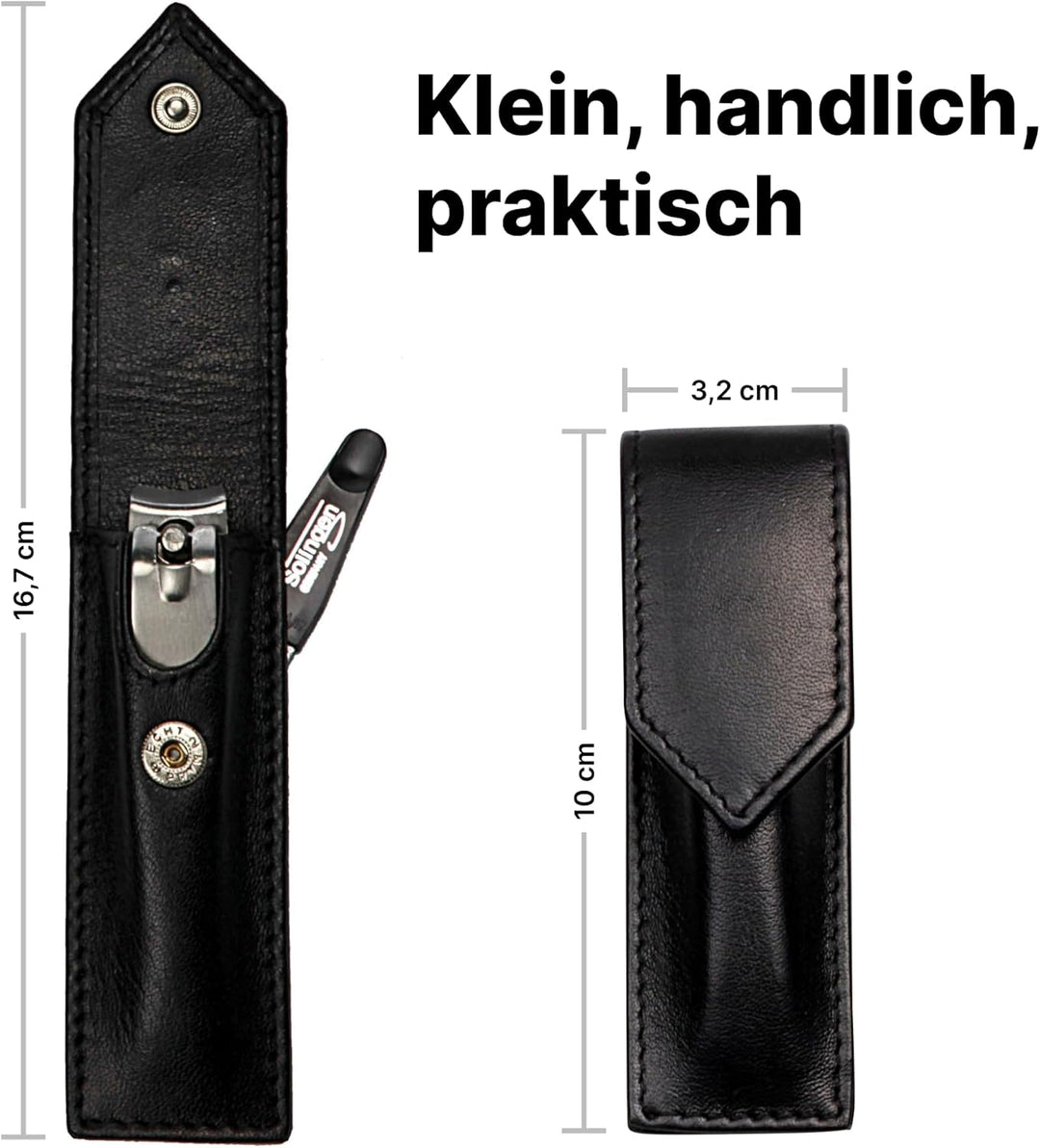 Sonnenschein by Hans Kniebes - Maniküre Set 2-teilig - Nagelknipser und Nagelfeile - Kompaktes Etui