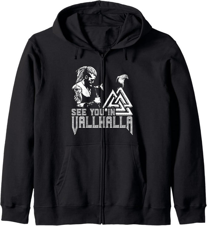 See you in Valhalla - Wir sehen uns in Walhalla Wikinger Kapuzenjacke