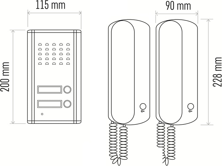 EMOS Audio-Türsprechanlage Set für Zwei Teilnehmer, zur Aufputzmontage, Elegantes Design, Gegensprec