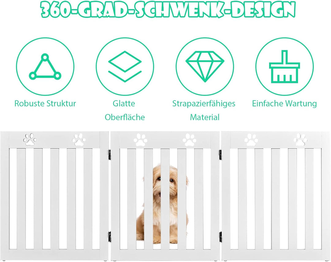 GOPLUS Hunde Absperrgitter, faltbares Schutzgitter, Konfigurationsgitter für Welpen, Hündchen & Katz