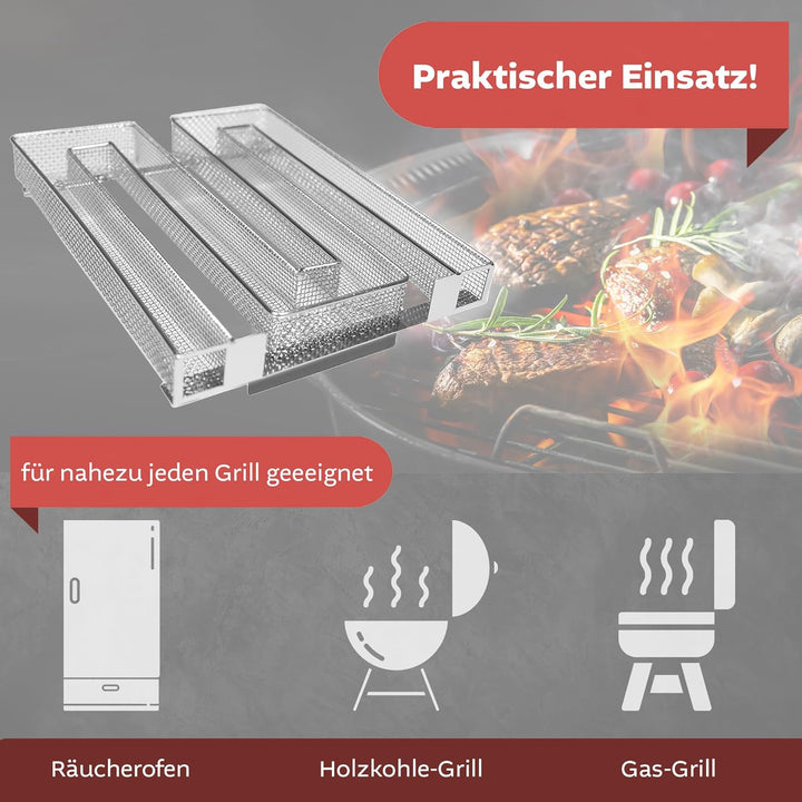 LEMODO Kaltrauchgenerator aus Edelstahl, Räucherschnecke für Räucherofen, Rauchgenerator mit 5 Stund