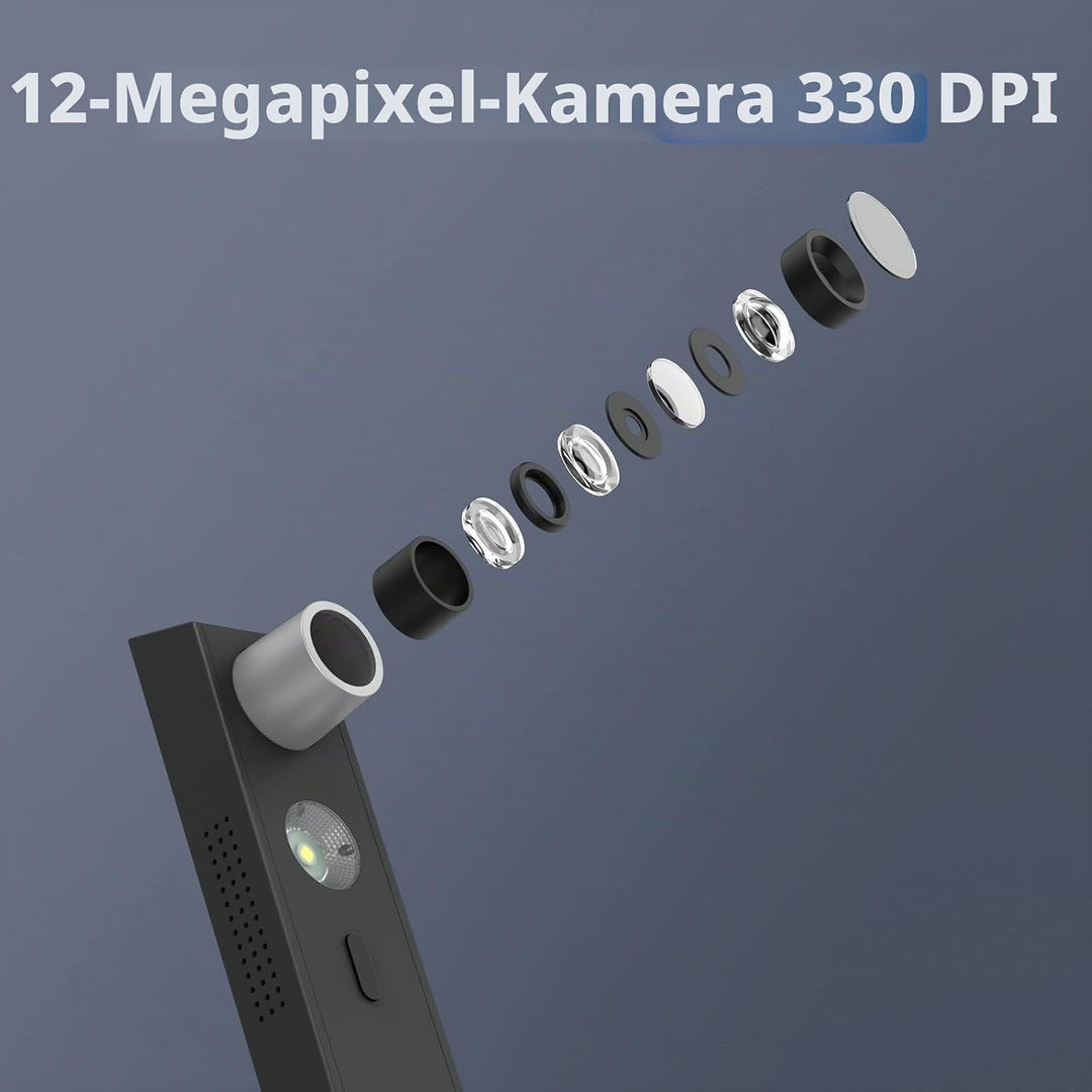 CZUR Lens Pro Tragbarer Dokumentenscanner, 12 MP/330 DPI, schneller Scanner Papierschutz kein Stau/k