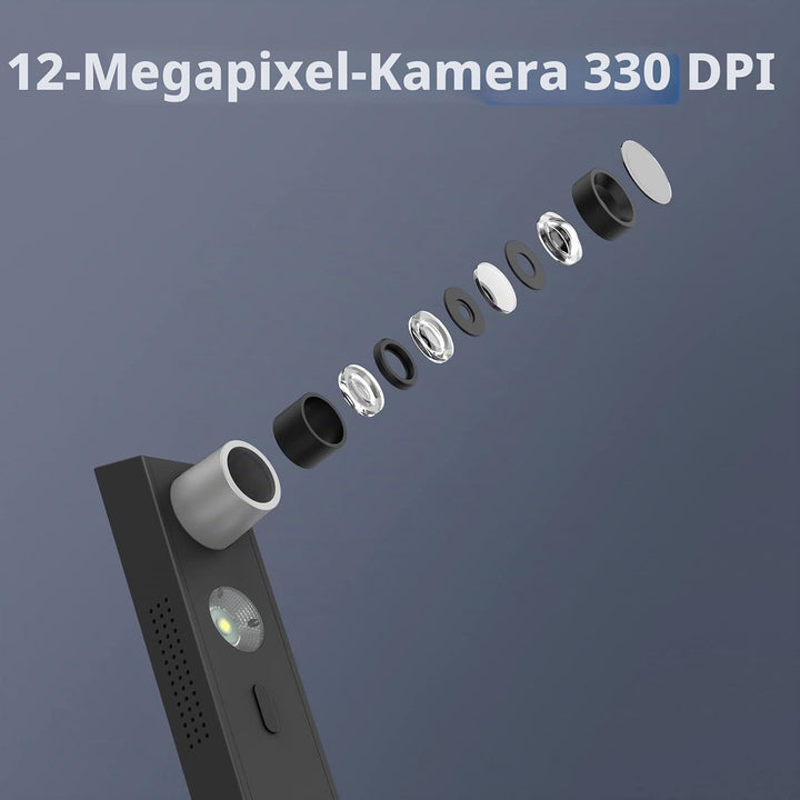 CZUR Lens Pro Tragbarer Dokumentenscanner, 12 MP/330 DPI, schneller Scanner Papierschutz kein Stau/k
