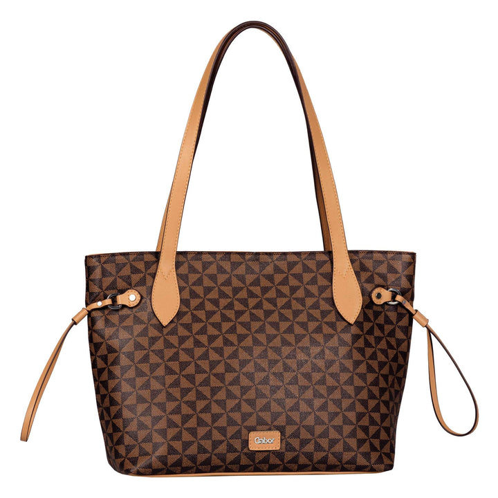 Gabor bags Barina Damen Shopper Umhängetasche Reissverschluss Mixed Brown, Mixed Brown