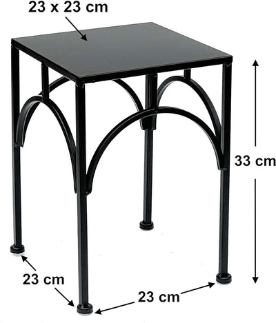 DanDiBo Blumenhocker Metall Schwarz Eckig Blumenständer Beistelltisch 96449 Blumensäule Pflanzenhock