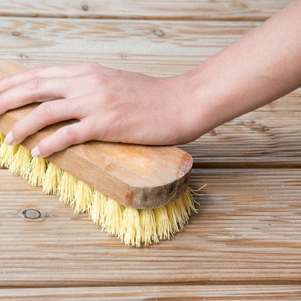 3X HOFMEISTER® Holz-Scheuerbürste, 21 cm, für Starke Verschmutzungen, stabile Fibre-Natur-Borste, ve