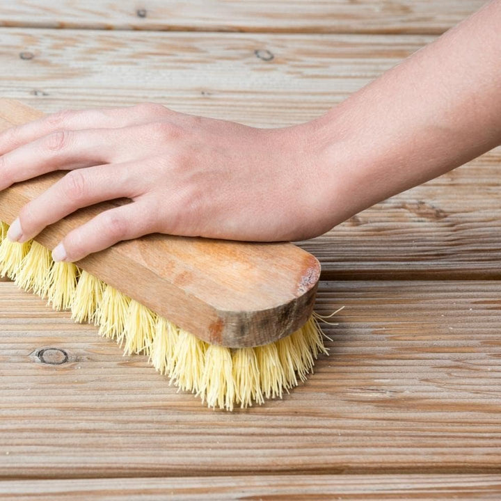 3X HOFMEISTER® Holz-Scheuerbürste, 21 cm, für Starke Verschmutzungen, stabile Fibre-Natur-Borste, ve
