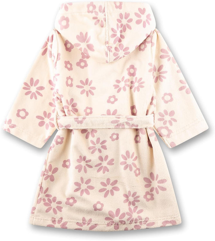 Sanetta Mädchen-Schlafanzug lang aus Nicki beige Blumen | Hochwertiger und bequemer Schlafanzug aus