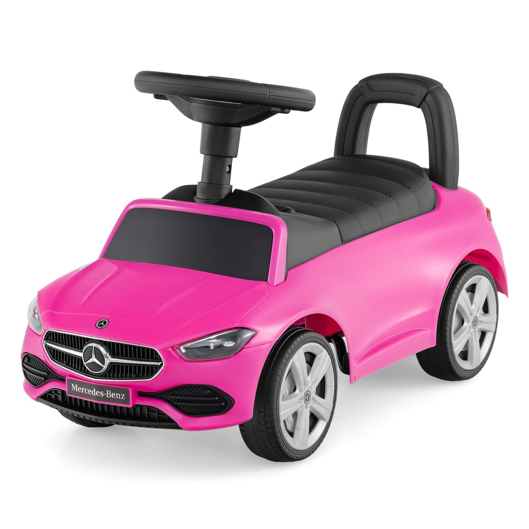 COSTWAY Mercedes-Benz Rutschauto, Rutschfahrzeug mit Stauraum unter dem Sitz, Schiebauto mit Hupe &