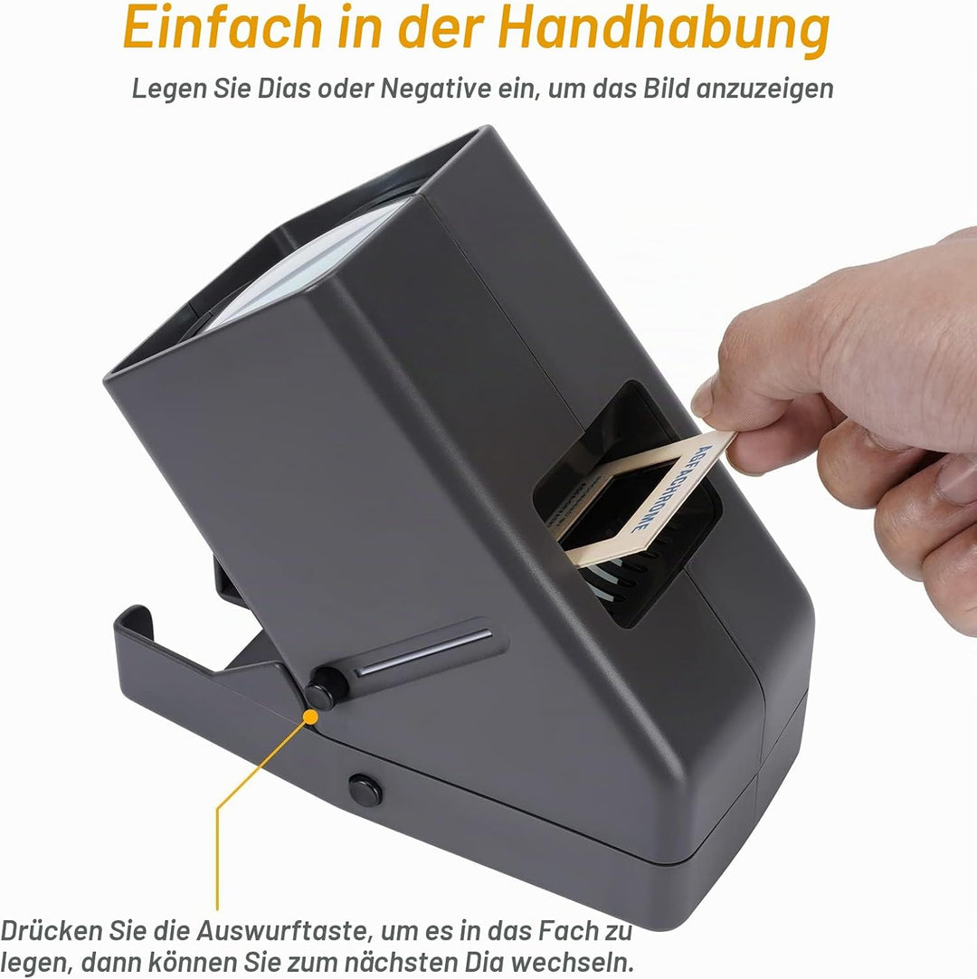 LED Diabetrachter für Alte Dias, 35mm Negativ und Diaprojektor Dia-Betrachter, mit 3-fache Vergrösse