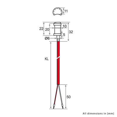 iOVEO 051RF02200 - Raumfühler, Sensor: PT1000, Temperaturfühler, Innenraum, mit Gehäuse & 004AL02203