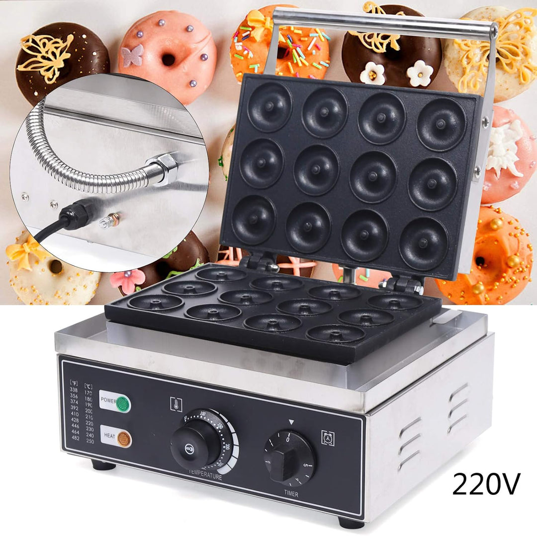 Donut Maker Maschine Kommerzielle Nutzung|Antihaft 220V Elektrische 12pcs Donut Backmaschine|1500KW