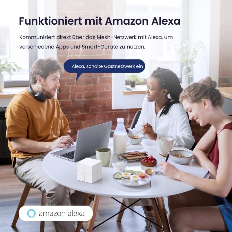 Tenda Nova MW6 Mesh WLAN System - AC1200 Dual Band - Reichweite bis zu 500m² & 90 Geräte - 6x Gigabi