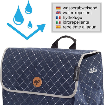 Andersen Shopper Alu Star höhenverstellbar mit Rad Ø 20cm und 51 Liter Tasche Tamo mit Kühlfach blau